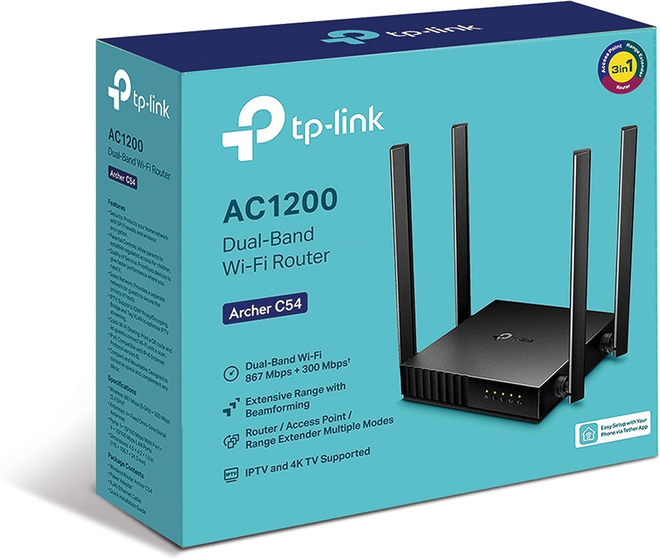 TP-Link Archer C54 | AC1200 MU-MIMO Dual-Band WiFi Router| Works with All Home Internet Providers