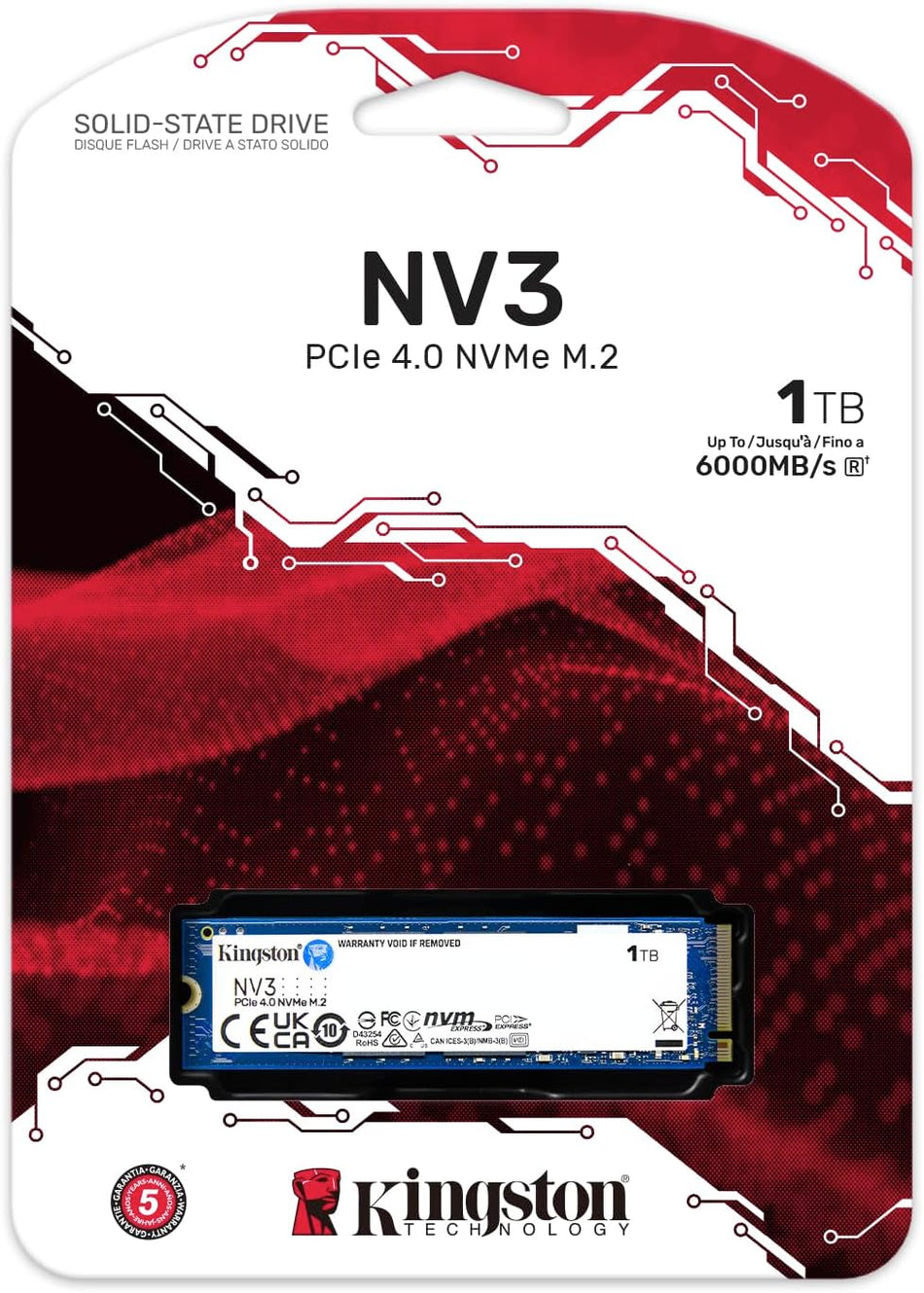 Kingston NV3 M.2 NVMe SSD | PCIe 4.0 Gen 4x4 | Up to 6000 MB/s