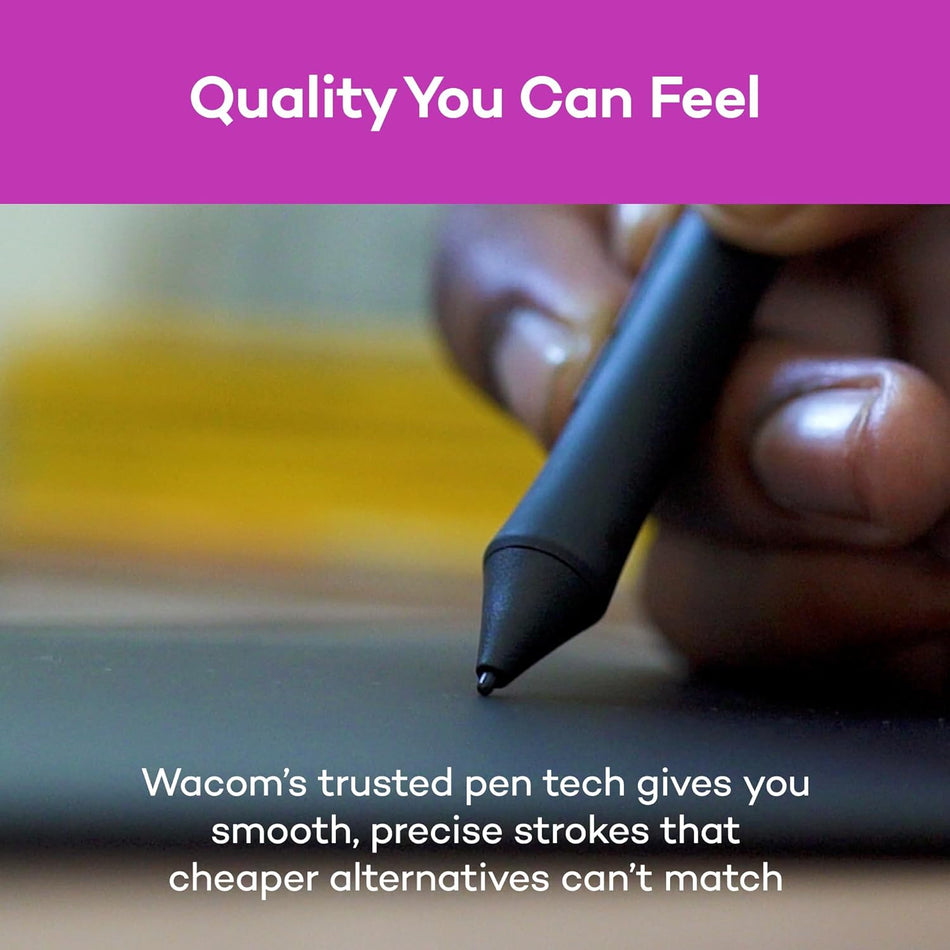 Graphic Tablet Wacom CTL4100WLK0 Intuos with Software, 7.9" X 6.3", Black, Small, Bluetooth