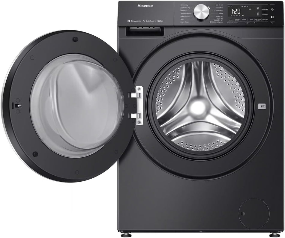 Hisense | 5 Smart Series 2 in 1 Washer(12kg) & Dryer(8kg) Inverter WiFi Black WD5S1245BB