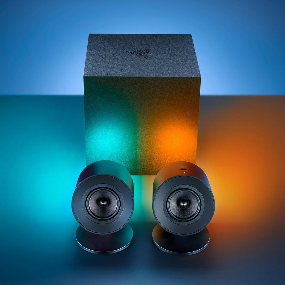 Razer Nommo V2 - Full-Range 2.1 PC Gaming Speakers with Wired Subwoofer (3” Full-Range Drivers with Aluminum Phase Plugs, Down-Firing Subwoofer with 5.5” Driver, THX Spatial Audio) Black