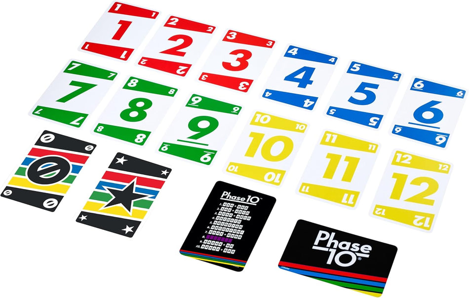 Mattel Games Phase 10 Card Game (FFY05) – Family Strategy Rummy-Style Deck Includes 110 Cards Board Game for 2 to 6 Players from 7 Years, Board Game