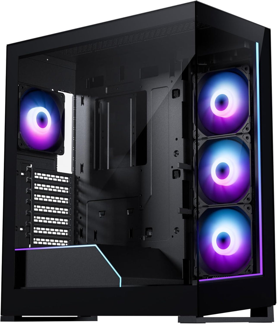 Phanteks NV5S Showcase Mid-Tower ATX PC Case, 4× M25-120 ARGB Fans, High-Airflow Gaming Chassis with Seamless Tempered Glass, Integrated ARGB Lighting, Type-C Gen2, Black