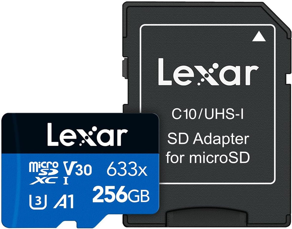 Lexar High Performance 633x 256GB microSDXC UHS-I V30 U3 4K UHD Memory Card