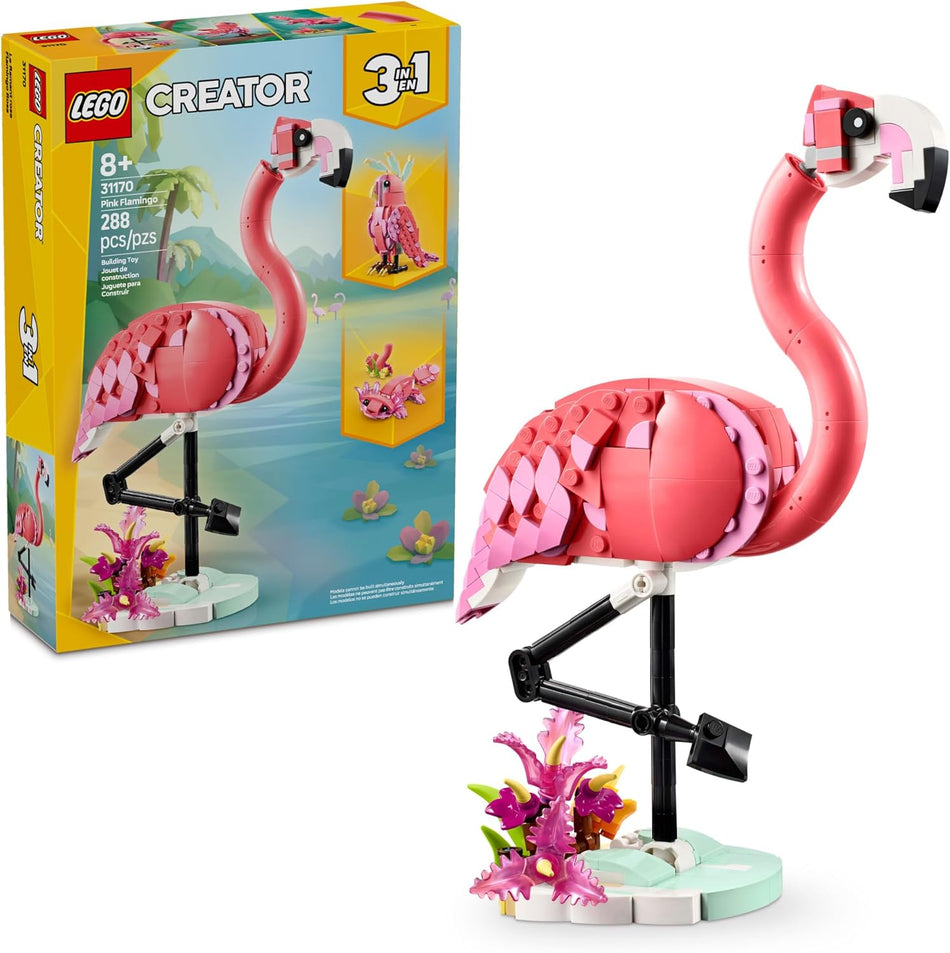 LEGO 31170 Creator 3 in 1 Wild Animals: Pink Flamingo Animal Building Toy
