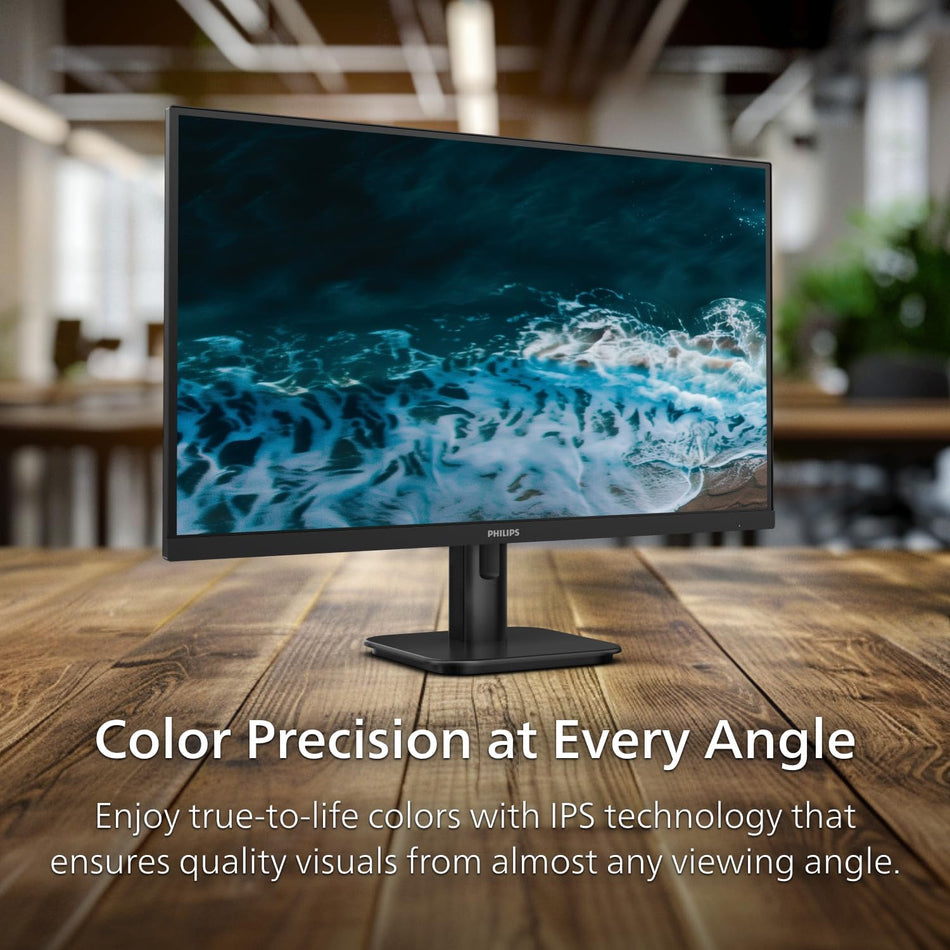 Philips 27E1N1800A 27" IPS 4K UHD (3840 x 2160) Monitor, Built-in Speakers, HDR 10, AMD FreeSync, LowBlue Mode, Flicker-Free, VESA LED Black