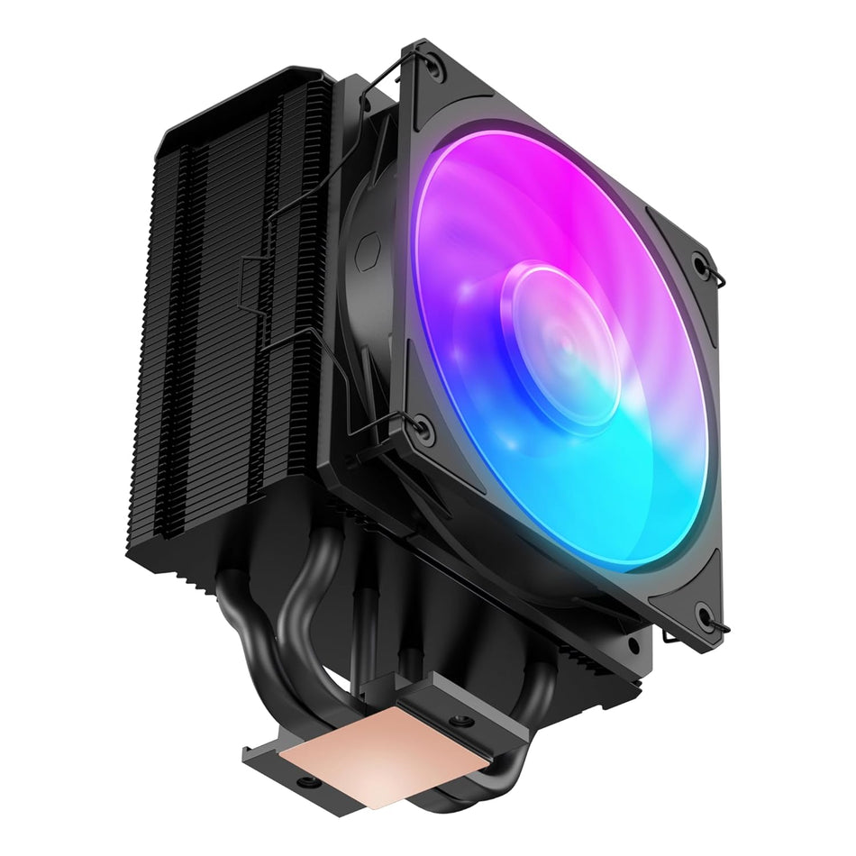 Cooler Master Hyper 212 3DHP Black ARGB CPU Air Cooler – Patented 3D Heat Pipe Technology, 120mm PWM High Airflow ARGB Fan, Quiet Cooling & Easy Installation, AMD AM5/AM4 & Intel LGA 1851/1700