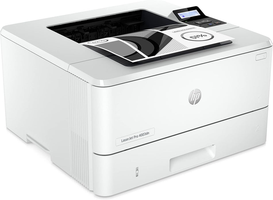 HP LaserJet Pro 4003dn Printer -Duplex, Ethernet port, Print: up to 42 ppm black, Hi-Speed USB 2.0, White