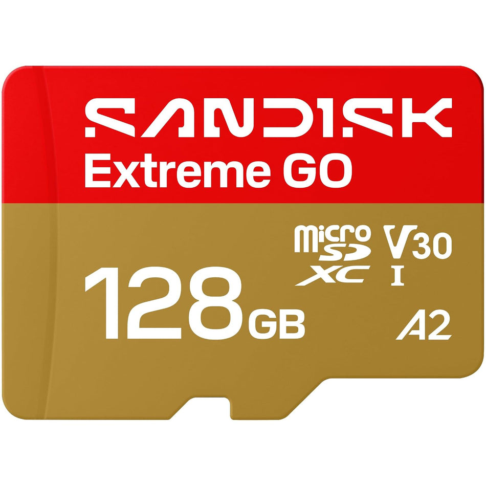 SanDisk Extreme GO MicroSDXC Memory Card Series, 128GB & 256GB, UHS-I Class 10 U3 V30 A2, Up to 240MB/s Read & 160MB/s Write Speed, 5K & 4K UHD Video Recording, Compatible with Smartphones Cameras Drones