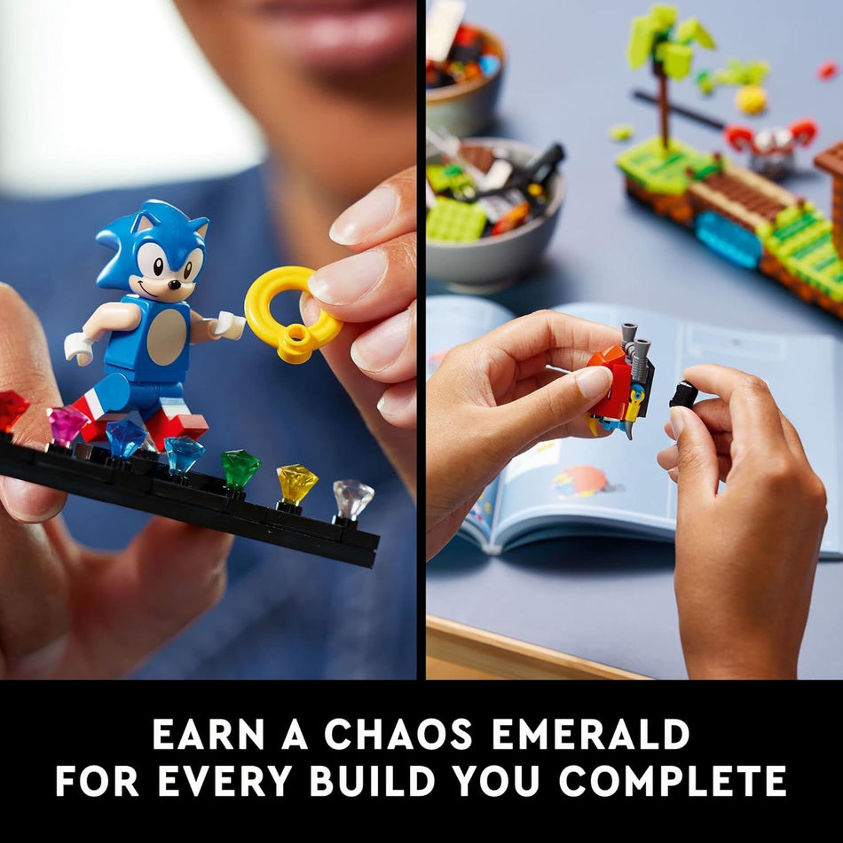 LEGO 21331 Ideas Sonic The Hedgehog – Green Hill Zone Collectible Set, Nostalgic 90's Gift Idea for Adults with Dr. Eggman Figure and Eggmobile