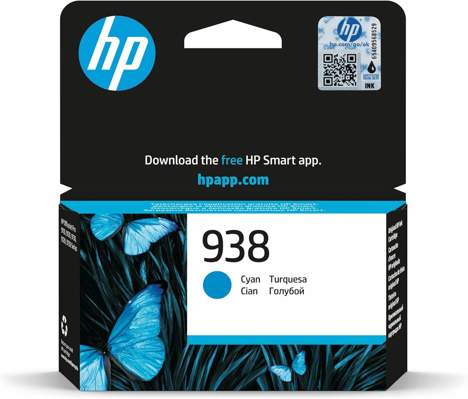 HP 938 Original Ink Cartridges | Cyan, Magenta, Yellow | 4S6X5PE, 4S6X6PE, 4S6X7PE Professional Office Printing