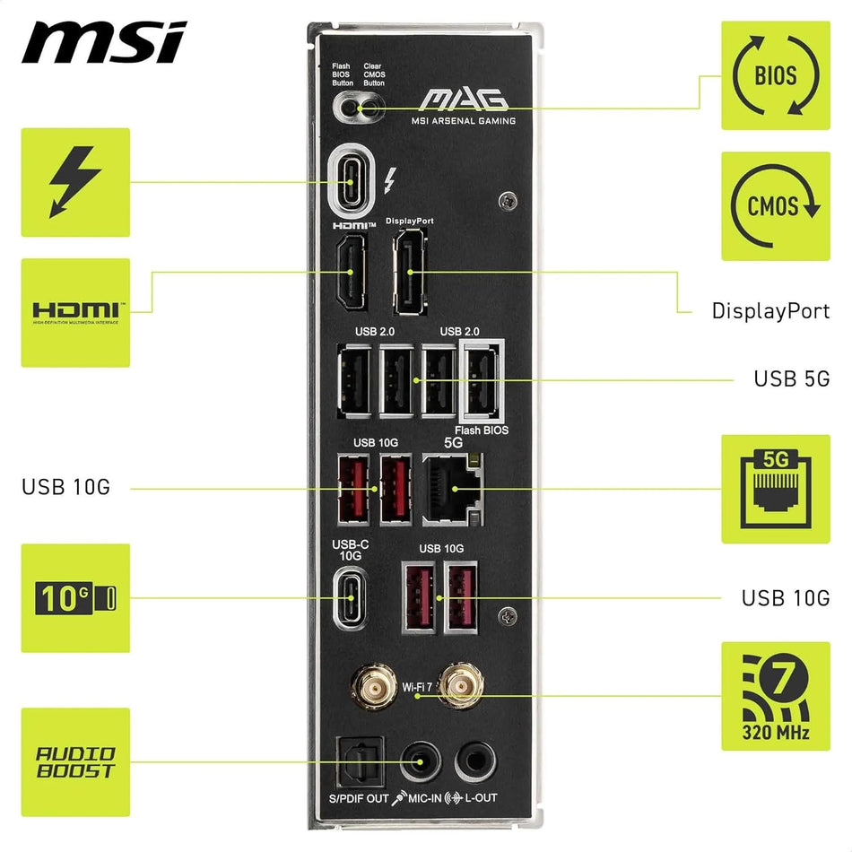 MSI B860 MAG TOMAHAWK WIFI Intel LGA 1851 ATX Motherboard