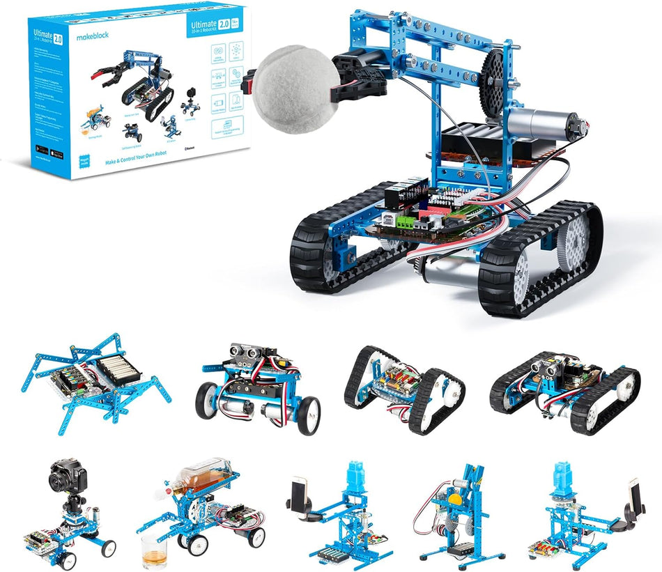 Makeblock mBot Ultimate 2.0 10-in-1 Robot Kit  for Students,  Robotics Kit App Remote Control Robot Toys Compatible with Arduino C & Raspberry Pi, STEM Educational DIY Robotics for Kids Ages 12-16 (90040)