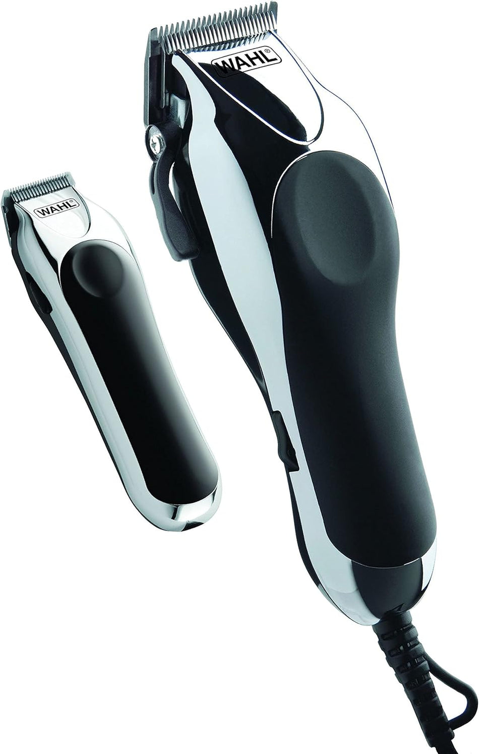 Wahl Deluxe Chrome Pro Hair Cutting Kit, Corded Hair Clipper Kit For Mens Grooming, 12 Comb Attachments, Mini Detailing Trimmer, Self Sharpening Precision Blades With Taper Lever, (79524-1027)