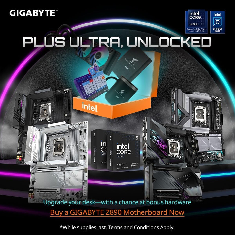 GIGABYTE Z890 AORUS Elite WIFI7 Intel Core Ultra (Series 2) LGA 1851 Motherboard, ATX, DDR5, 4X M.2, PCIe 5.0, Thunderbolt 4, 2.5GbE LAN, EZ-Latch