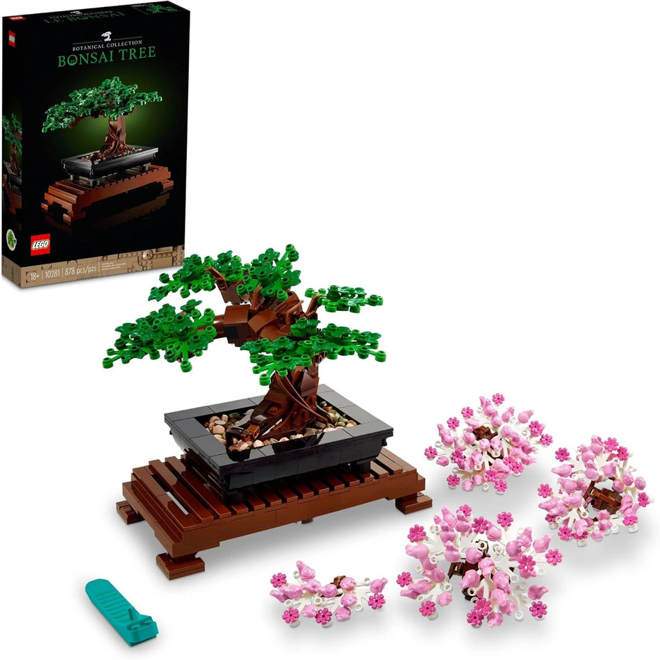 LEGO Botanicals Bonsai Tree Building Set - Artificial Bonsai Tree Plants for Home Decor, Adults Ages 18+ - Faux, Fake Plants for Table, Desk, Office - Birthday Gift for Men & Women - 10281 (878 Pieces)