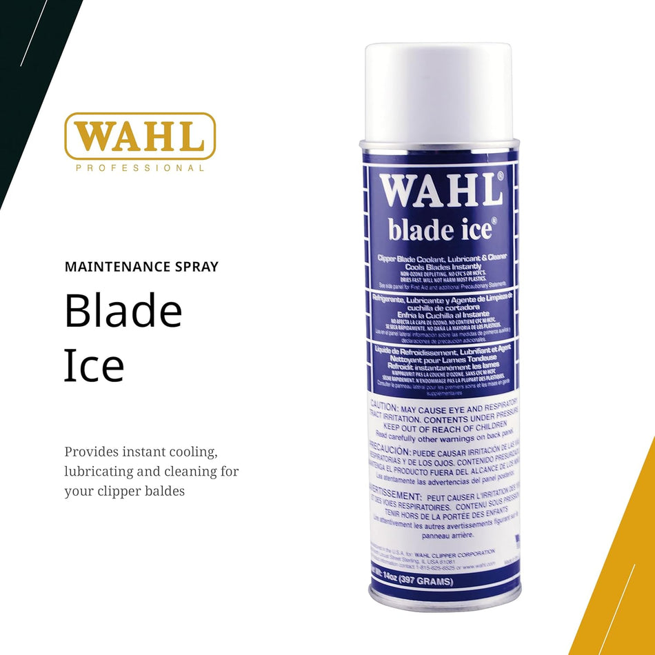 Wahl Professional Blade Ice Spray, Blade Coolant, Instant Cooling Lubricant and Cleaner for Clippers and Trimmers, 14 Fl Oz (89400)