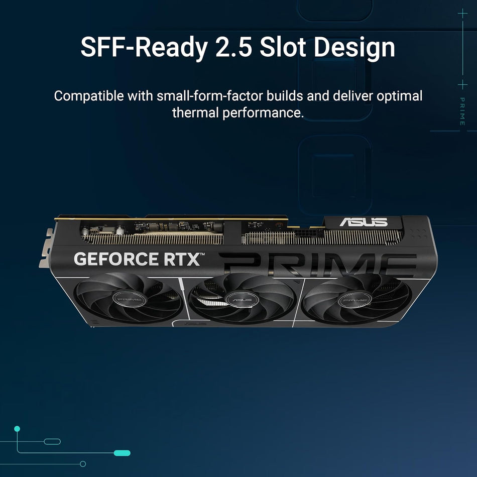 ASUS Prime GeForce RTX 5070 Ti 16GB GDDR7 OC Edition Gaming Graphics Card SFF-Ready, PCIe 5.0, HDMI/DP 2.1, 2.5-slot, Axial-tech Fans, Dual BIOS PRIME-RTX5070TI-O16GING