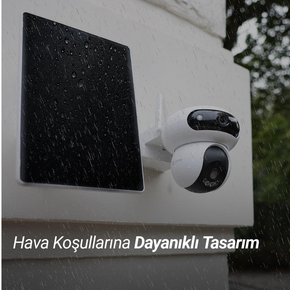 EZVIZ HB90 4MP+4MP Dual Lens Solar Security Camera Outdoor Wireless with 8W Solar Panel, 10400mAh Large Capacity Battery, Low Energy AOV Tech, Colour Night Vision, Human Vehicle Detection