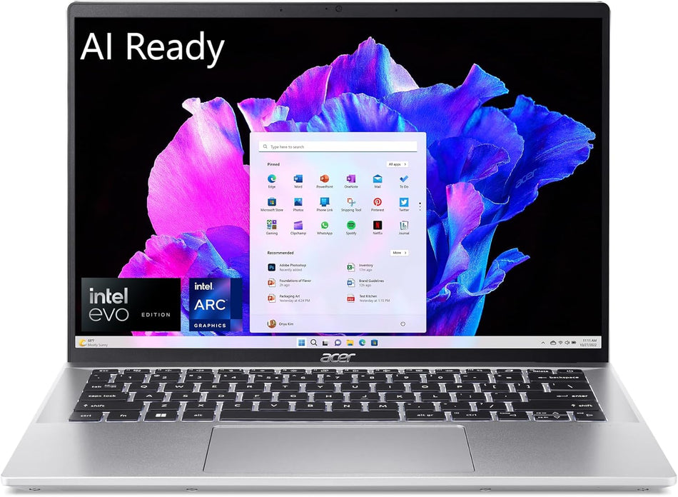 Acer Swift Go 14 Intel Evo Edition Laptop | 14" OLED WQXGA+ 2880x1800 Display | Unlock AI Experiences | Intel Core Ultra 5 processor 125H | Intel ARC | 8GB LPDDR5 | 512GB SSD | WiFi 6E | SFG14-73-58EP