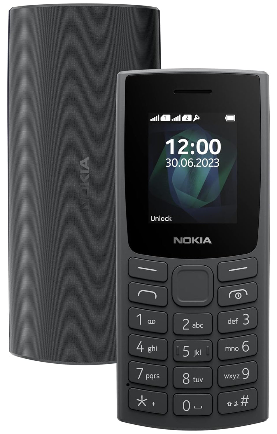 Nokia 105 Dual-SIM Feature Phone | Ultra-Resilient Polycarbonate Body 1.77-Inch Display Enhanced Clear-Voice Calling Extended Battery Storage and Wireless FM Radio - Charcoal Black