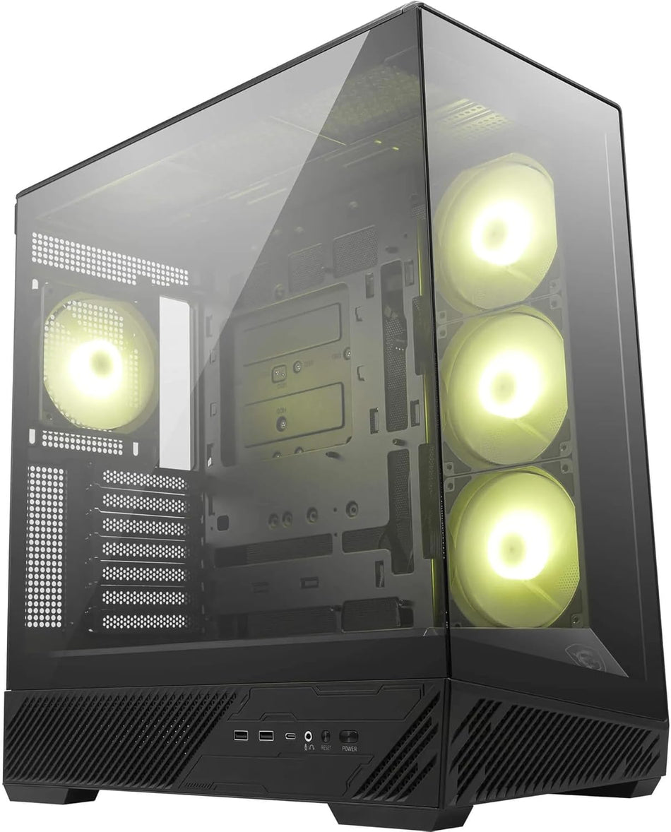 MSI MAG PANO 130R PZ - Mid-tower Gaming PC Case - Supports GPU up to 400 mm in length, Removable Dust Filters, USB 20Gbps (Type-C), Back-connect ATX & Micro-ATX Motherboard support