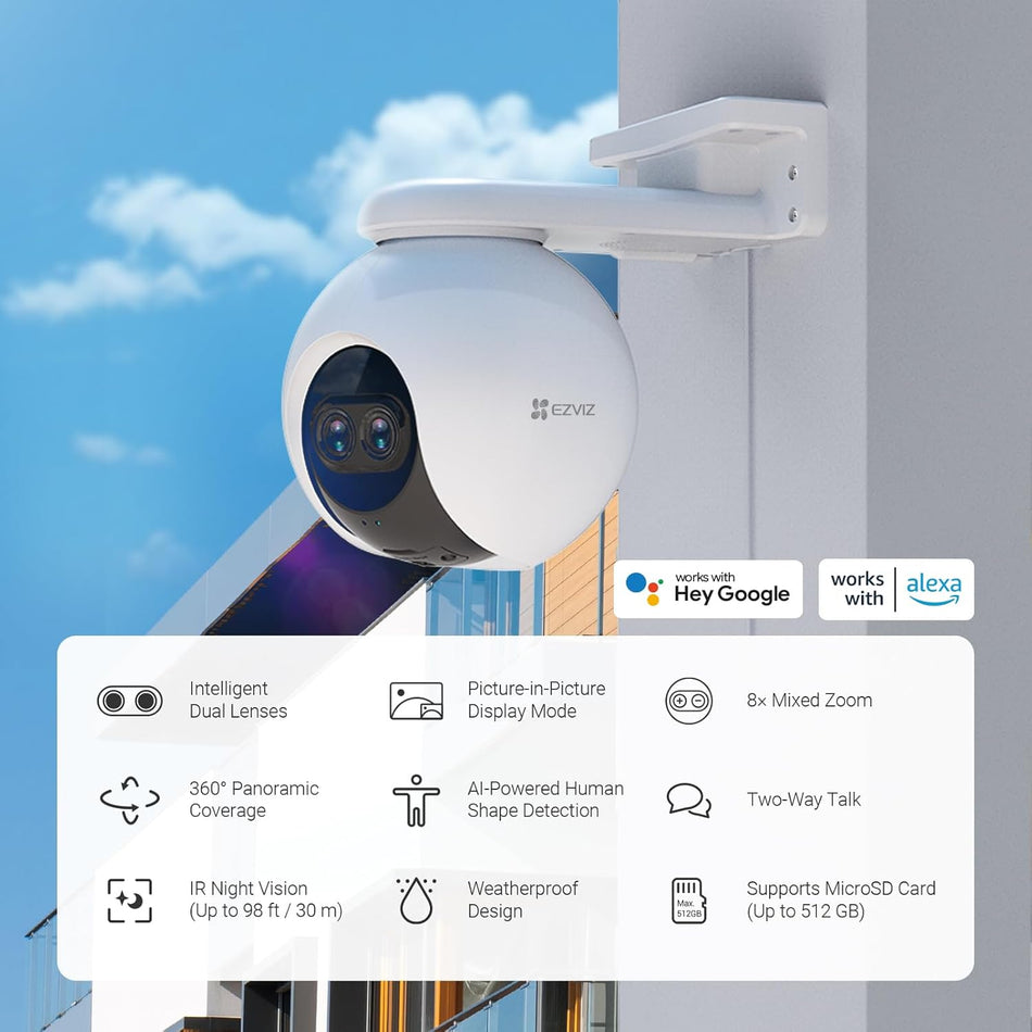 Camera Ezviz CS-C8PF 2MP Dual-Lens Pan & Tilt Wi-Fi