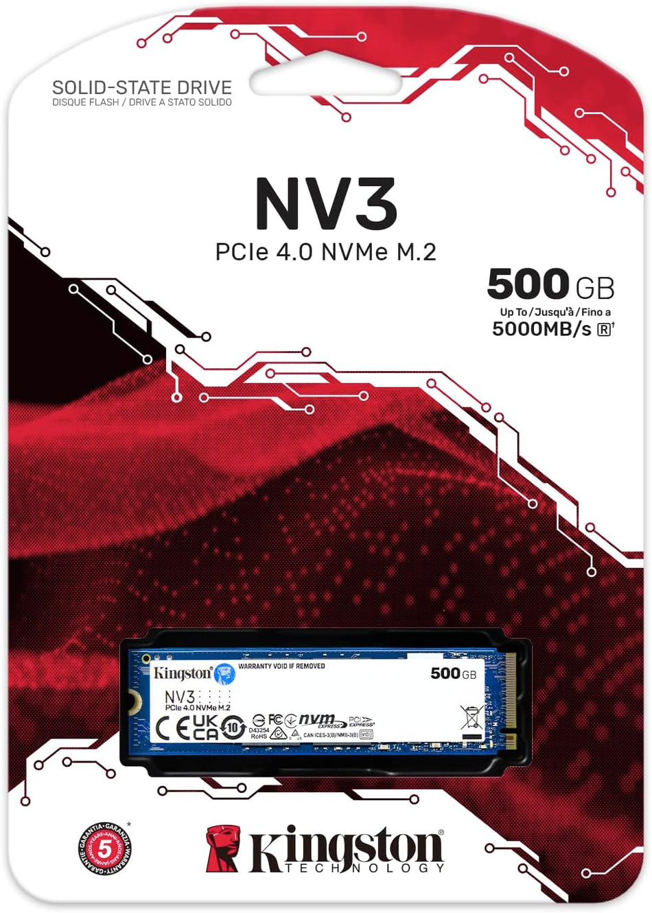 Kingston NV3 M.2 NVMe SSD | PCIe 4.0 Gen 4x4 | Up to 6000 MB/s