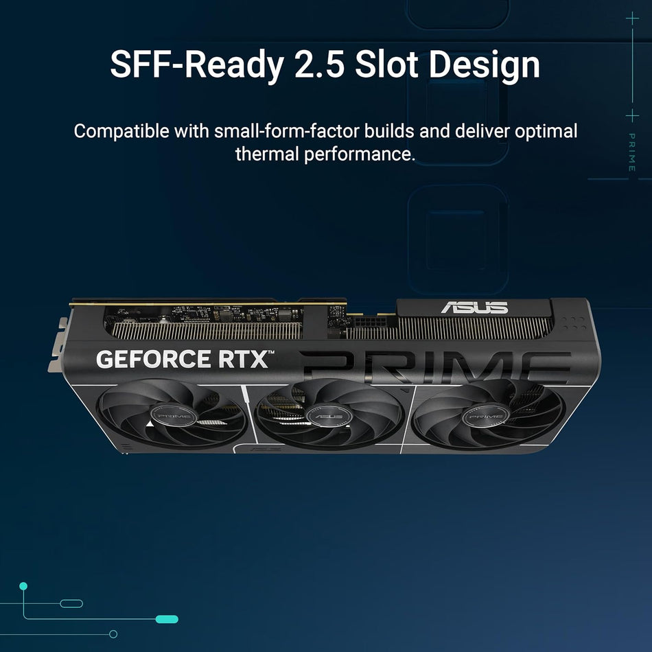 ASUS SFF-Ready Prime NVIDIA GeForce RTX™ 5070 OC Edition Graphics Card (PCIe® 5.0, 12GB GDDR7, HDMI®/DP 2.1, 2.5-Slot, Axial-tech Fans, Dual BIOS) PRIME-RTX5070-O12G