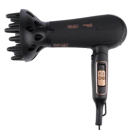 Wahl Pro Shine Hair Dryer 2200W – Argan Oil Infused Professional Blow Dryer with 3 Heat & 2 Speed Settings, Cool Shot, Diffuser & Concentrator Attachments – Lightweight & Travel-Friendly (5449-027)