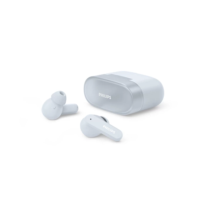Philips TAT2000/97 True Wireless Headphones - Dynamic Bass, IPX4 Splash Resistance, Clear Call Microphone & Compact Charging Case - Available in Black & Blue