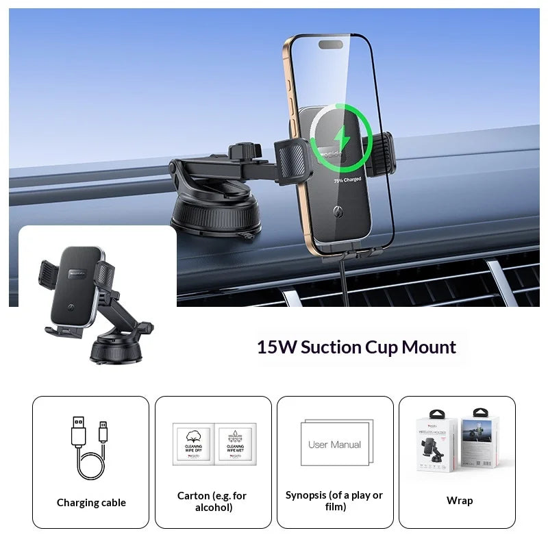 YESIDO WIRELESS CHARGING CAR HOLDER C320 | Automatic Clamping Fast Wireless Charging Mount