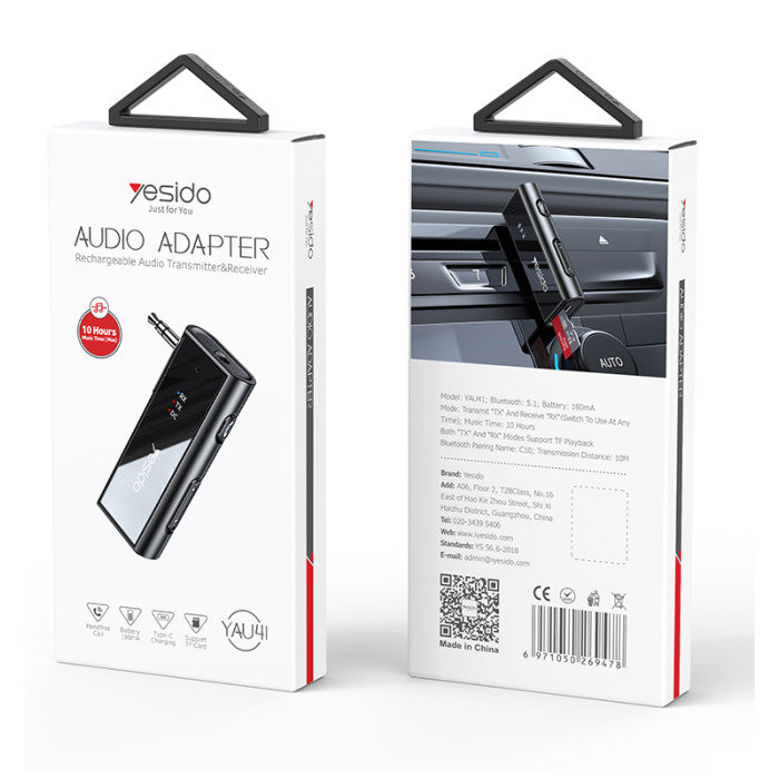 YESIDO YAU41 | USB Type-C to 3.5mm AUX Audio & Charging Dual Adapter