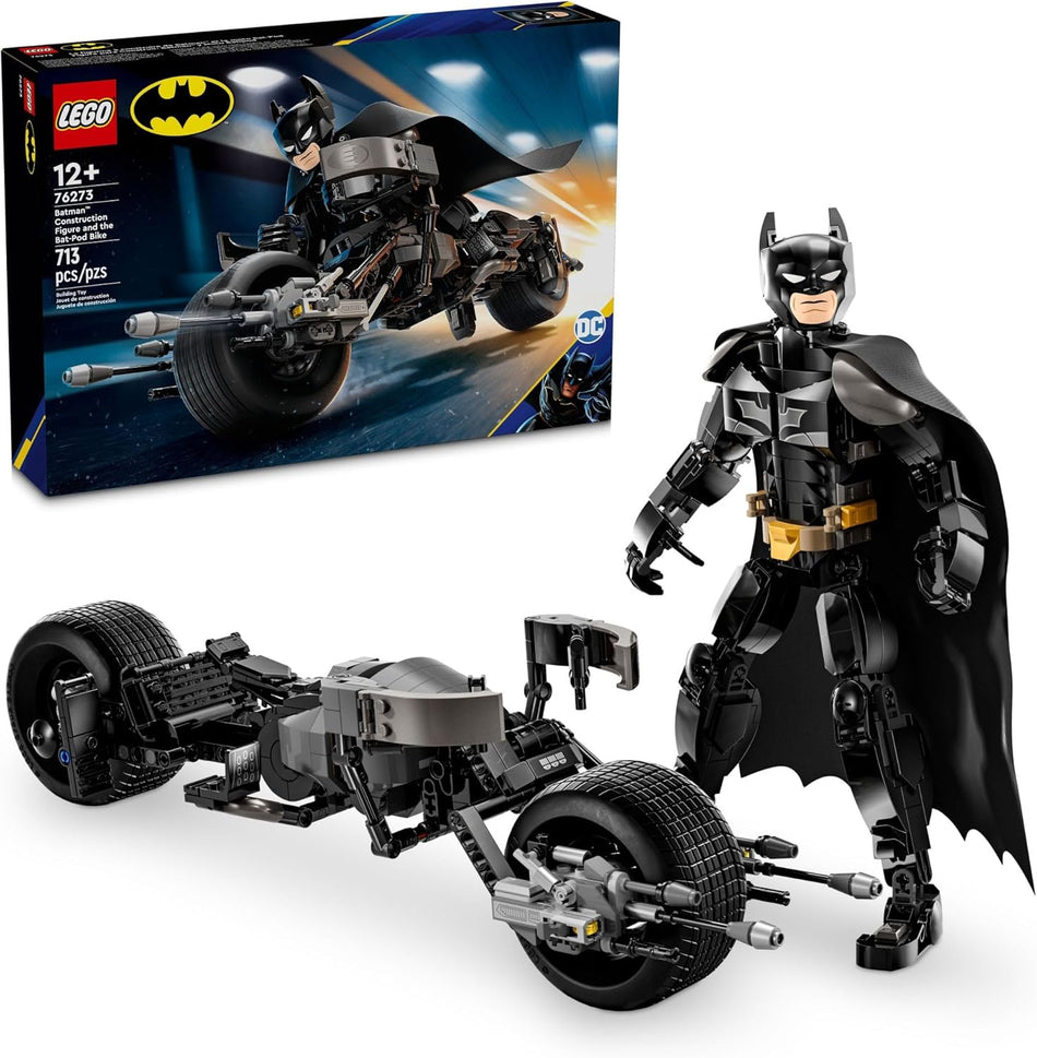 LEGO 76273 DC Batman: Batman Construction Figure & The Bat-Pod Bike Building Blocks Toys