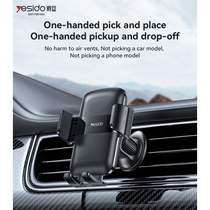 YESIDO C251 | 360° Free Rotation One-Second Automatic Clamping Auto-Locking Air Vent Phone Holder