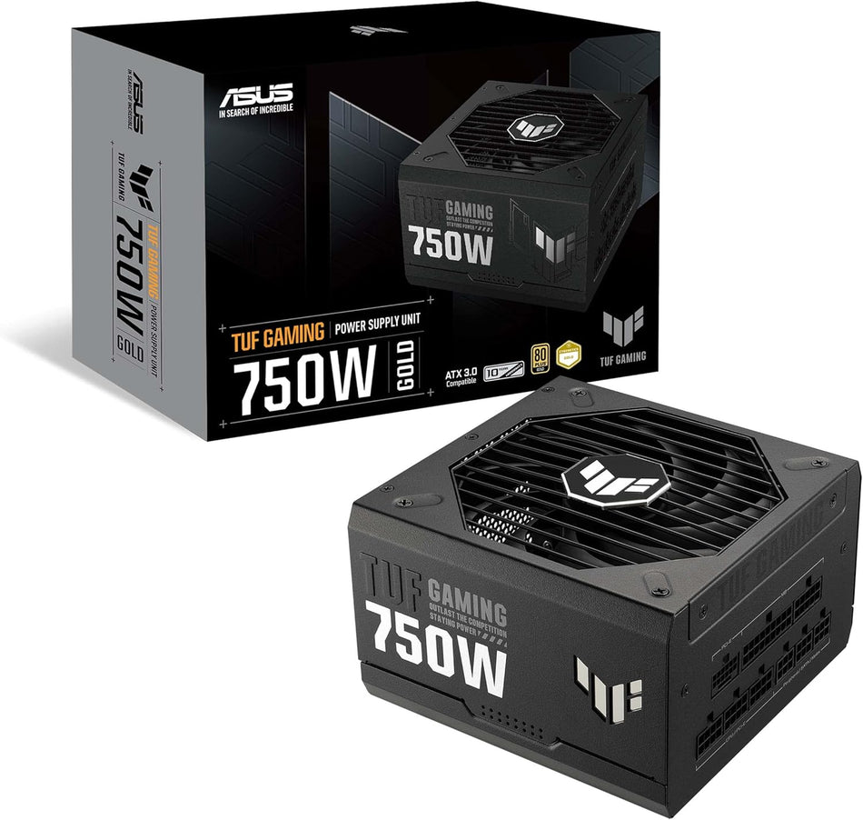 ASUS TUF Gaming 750W / 850W Gold fully Modular Power Supply, 80+ Certified, ATX 3.0 Compatible, Military-Grade Components, Dual Ball Bearing, Axial-tech Fan, PCB Coating