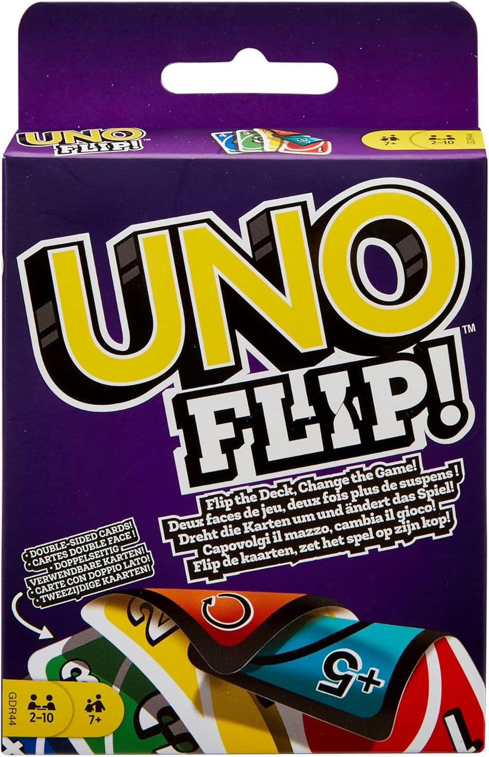 Mattel Games UNO Flip! Card Game (GDR44) – Double-Sided Twist Strategy Deck, Family Card Game for Adults, Teens & Kids, Double-sided Deck with Special Flip Card, 112 Cards, 7 Year Old and Up