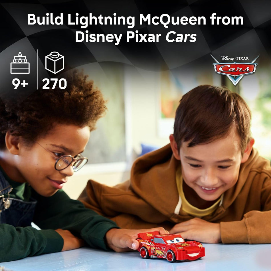 LEGO Speed Champions Lightning McQueen Toy - Disney Pixar Cars Building Blocks for Kids, Boys & Girls, Ages 9+ - Pretend Play Race Car & Bedroom Shelf Display - 77255 (270 Pieces)