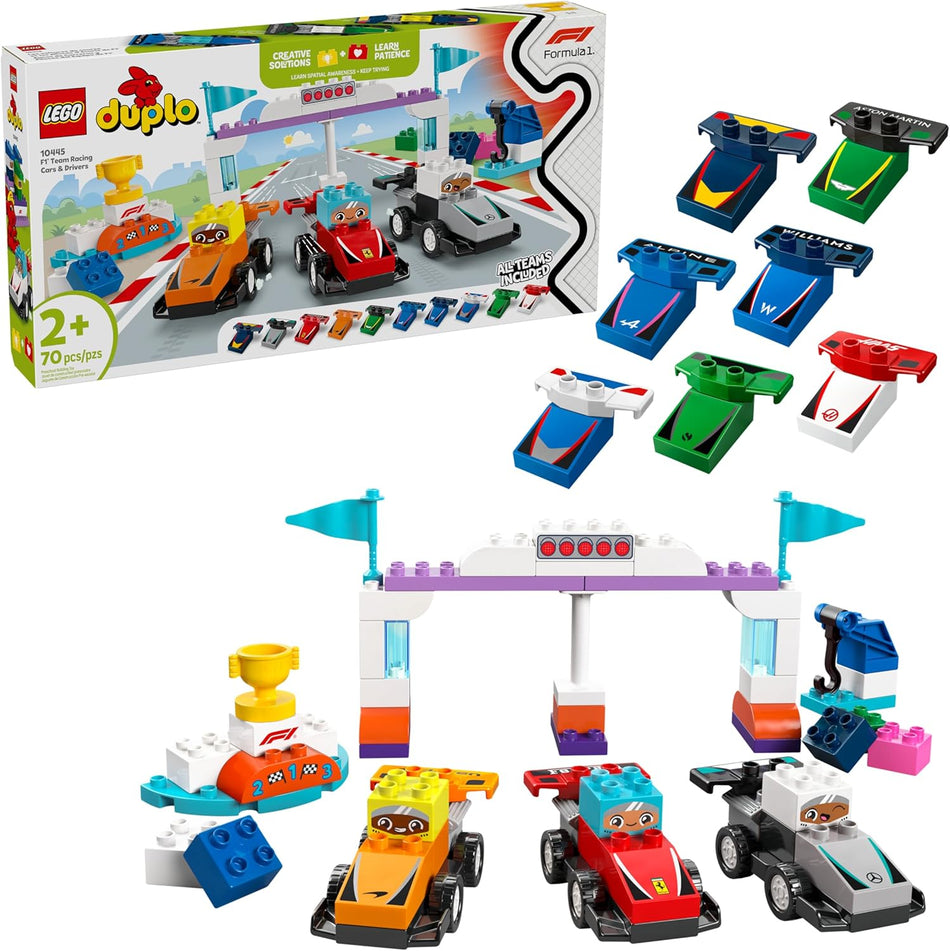LEGO 10445 DUPLO Town F1 Team Race Cars & Drivers Building Toy Playset