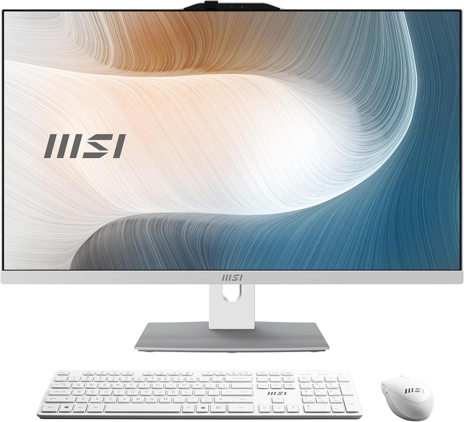 MSI Modern AM272P 1M-1279SG All in one PC, Intel Core 5 120U 1.4GHz, 16GB DDR5 5600 SO-DIMM, 27" IPS Grade Panel (1920*1080 FHD),Webcam with Cover, 500GB M.2 PCIe Gen4x4 SSD, Windows 11 Home