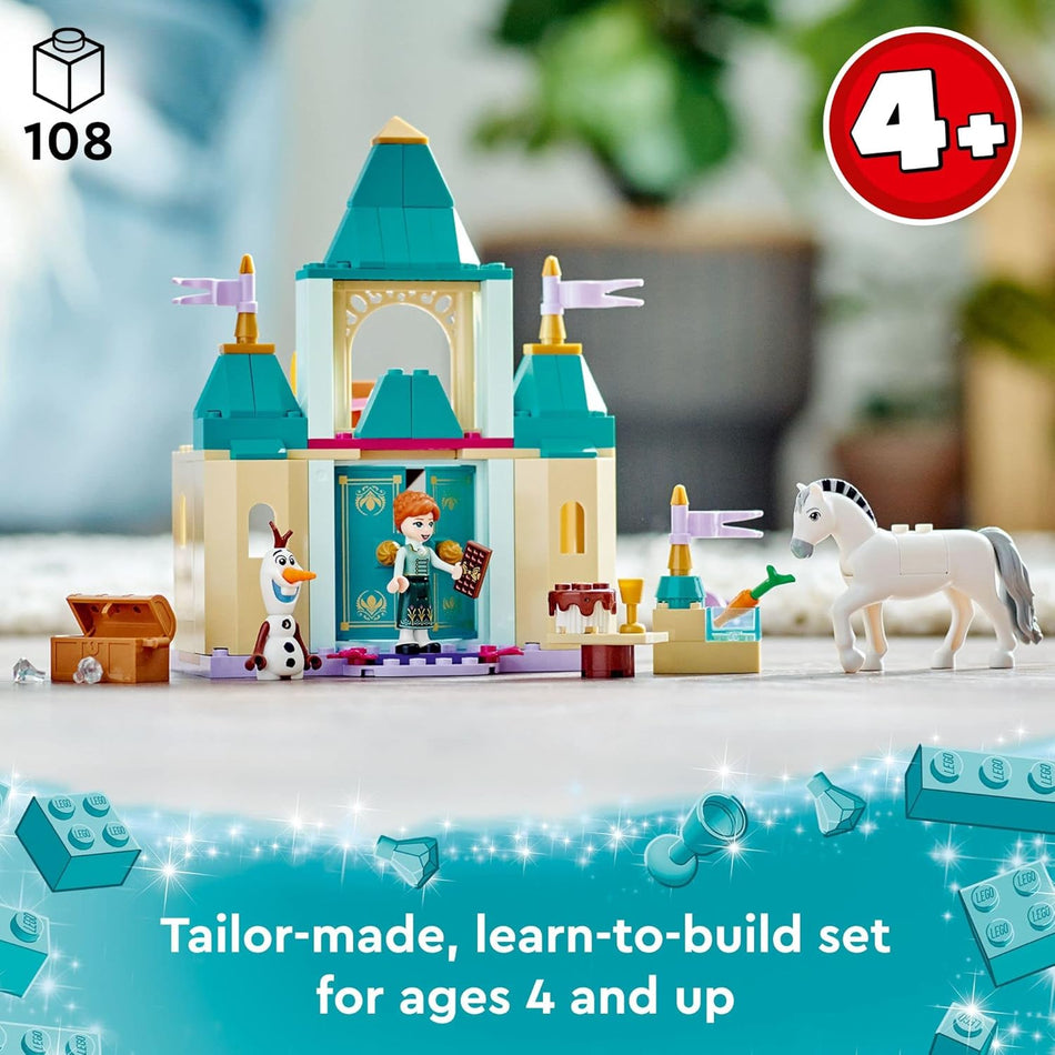 LEGO 43204 Disney Frozen Anna and Olaf's Castle Fun Playset with Horse Figure, Princess Building Toy for Kids, Girls and Boys 4 Plus Years Old
