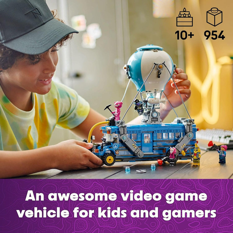 LEGO Fortnite Battle Bus Building Toy - Collectible Fortnite Toy for Kids, Boys & Girls, Ages 10+ - Pretend Play Set with 9 Minifigures from Video Game - Gift for Birthdays - 77073 (954 Pieces)