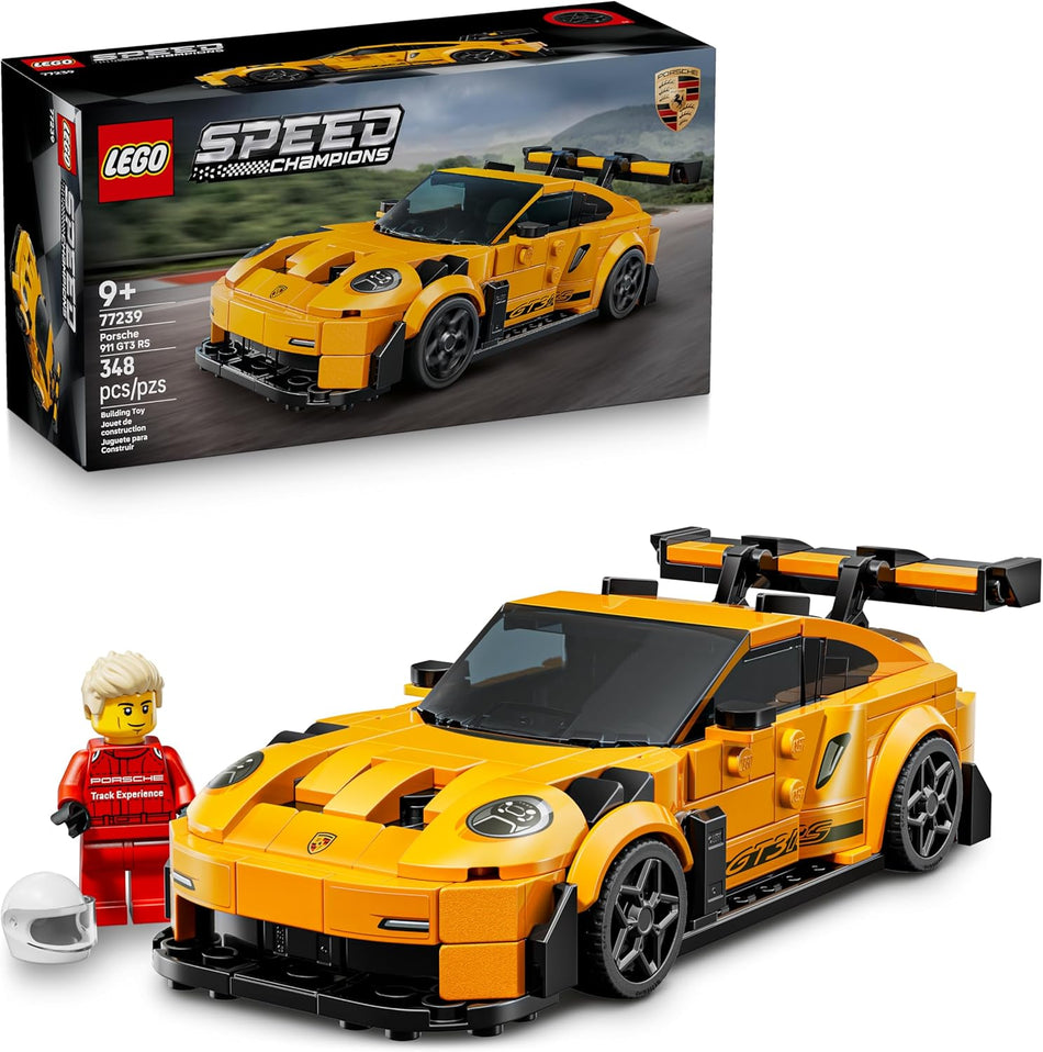 LEGO Speed Champions Porsche 911 GT3 RS Super Car Toy - Model Kit & Pretend Play Toy for Boys & Girls, Ages 9+ - Sports Car Building Set for Kids & Racing Fans - Gift Idea for Birthdays - 77239 (348 Pieces)