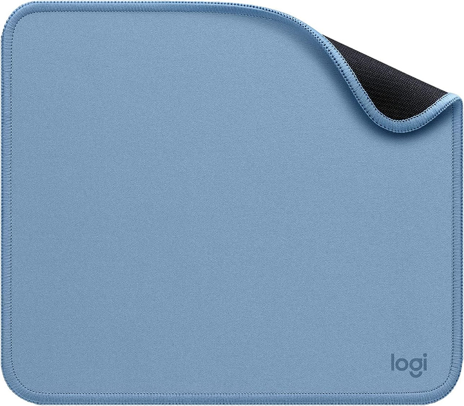 Logitech Mouse Pad - Studio Series, Computer Mouse Mat with Anti-Slip Rubber Base, Easy Gliding, Spill-Resistant Surface, Durable Materials, Portable, in a Fresh Modern Design Graphite/Blue Grey