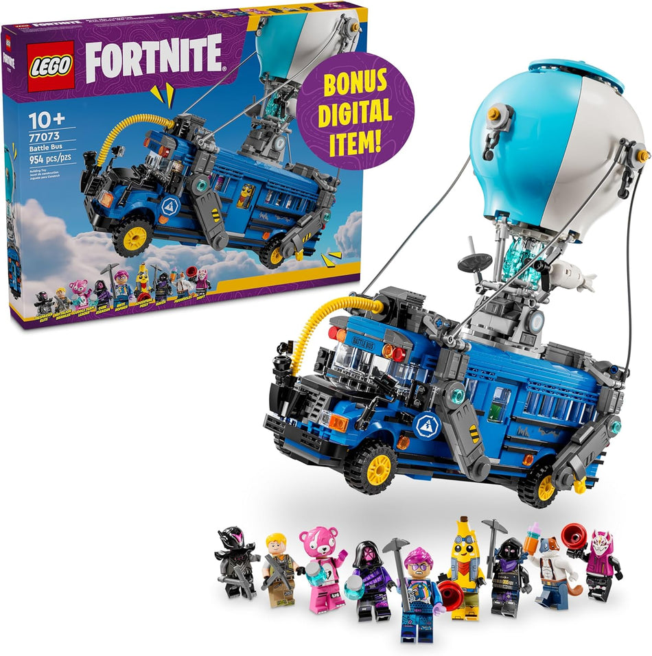 LEGO Fortnite Battle Bus Building Toy - Collectible Fortnite Toy for Kids, Boys & Girls, Ages 10+ - Pretend Play Set with 9 Minifigures from Video Game - Gift for Birthdays - 77073 (954 Pieces)
