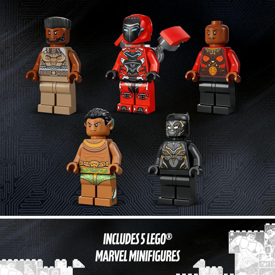 LEGO 76214 Marvel Black Panther: War on The Water, 76214 Wakanda Forever Buildable Boat Toy for Kids with 2 Drones, Avengers