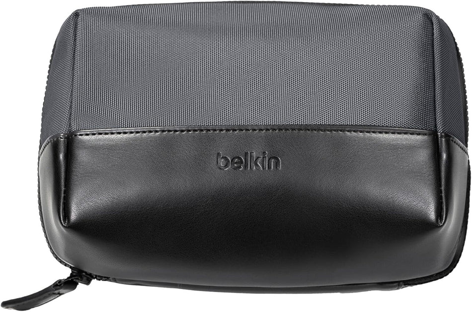 Belkin Travel Tech Organizer black - Carrying Case for Travel Accessories - Fits iPhone, Power Bank, Charging Block, Apple Pencil, AirTag Holder - Travel Friendly, Soft Durable Fabric