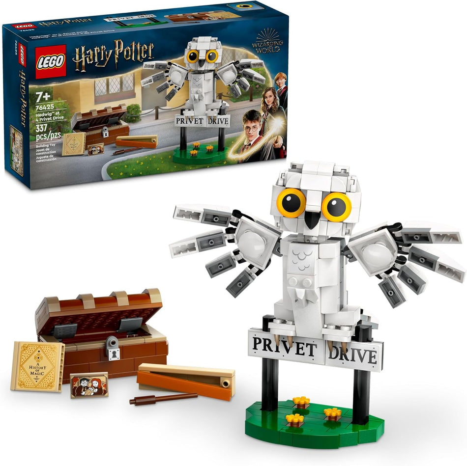 LEGO HARRY POTTER™ HEDWIG™ at 4 Privet Drive, Buildable Fantasy Toy with a Harry Potter Owl Figure, Harry Potter Toy for Independent Play, Harry Potter Gift Idea for Girls, Boys and Kids Ages 7+, 76425 (337 Pieces)