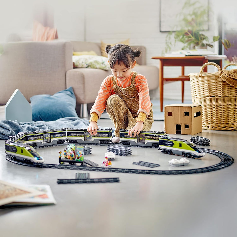 LEGO City Express Passenger Train Set - Remote Controlled Train Toy W/Working Headlights, 2 Coaches & 24 Track Pieces - Building Set Gift Idea for Kids, Boys & Girls, Ages 7+ - 60337 (764 Pieces)