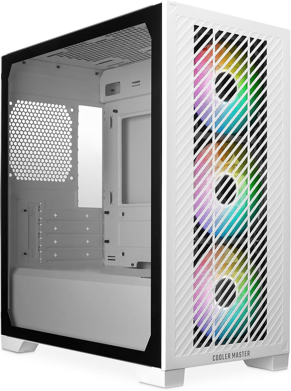 Cooler Master Elite 301 Mini-Tower (Micro-ATX, ITX), 4x120mm ARGB Fans, Supports up to 280mm Radiator, Ventilated PSU Shroud, USB 3.2 Gen1 Type-C